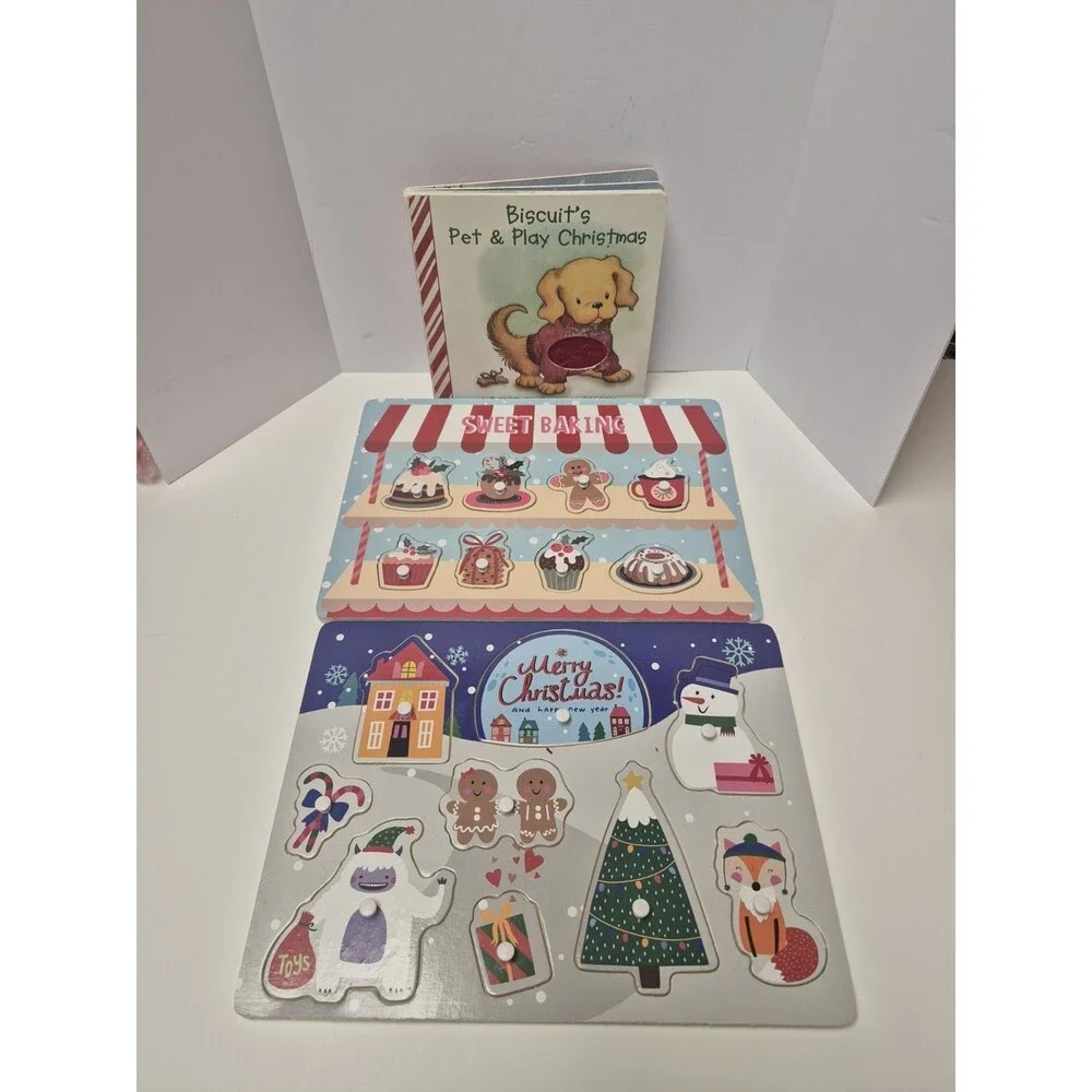 Childrens Christmas Puzzels (Two) Plush Christmas Puppy BOARD BOOK